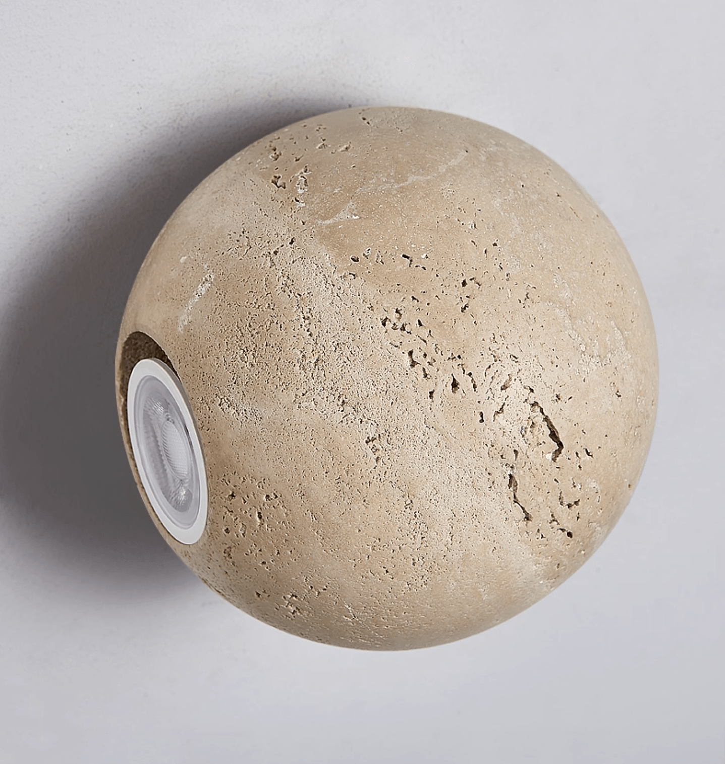 Travian Travertine Globe Wall Sconce