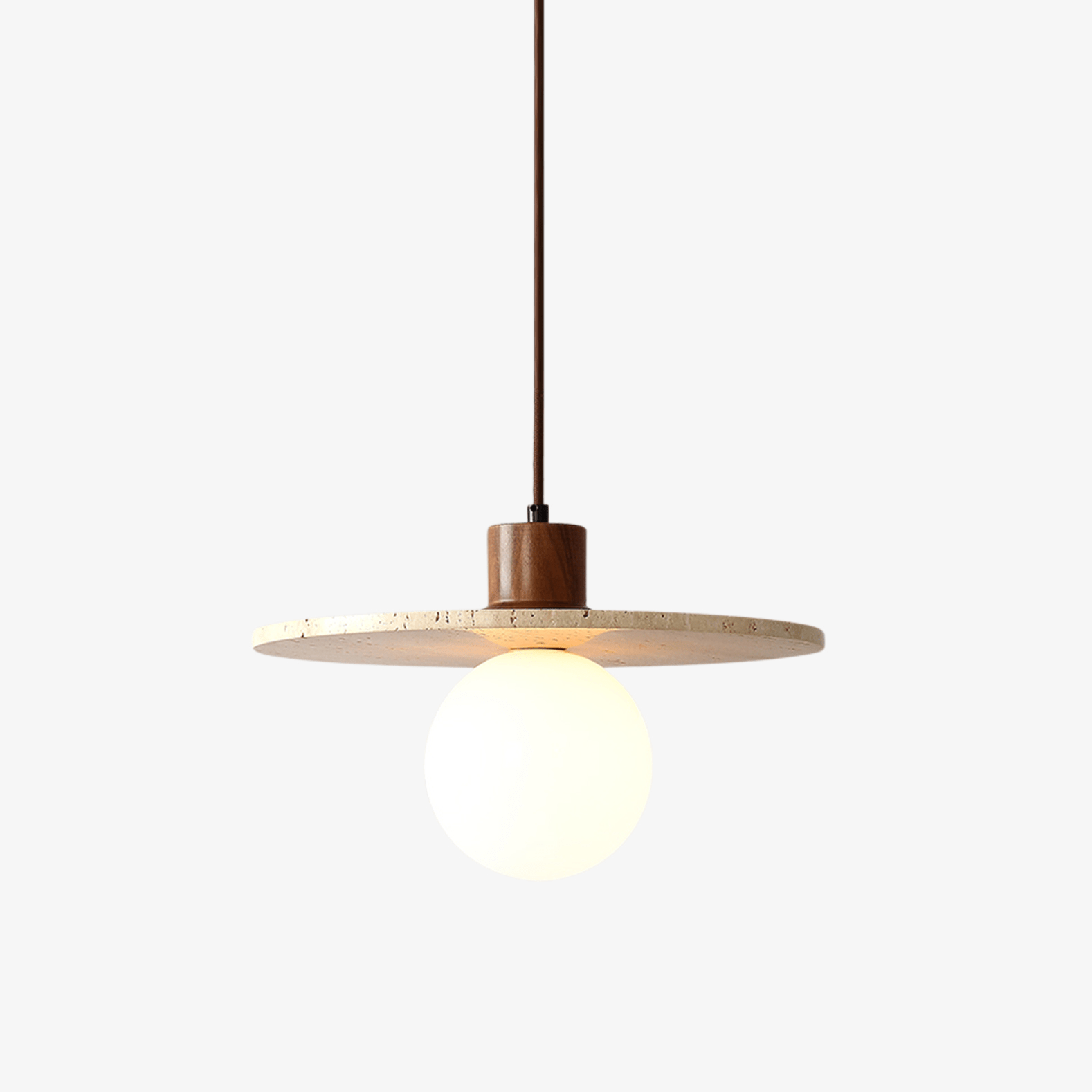 Tavuia Travertine Halo Pendant Light
