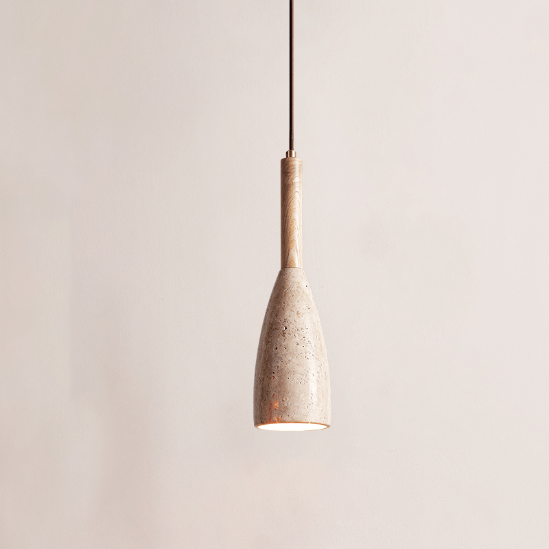 Nerian Travertine Teardrop Pendant Light