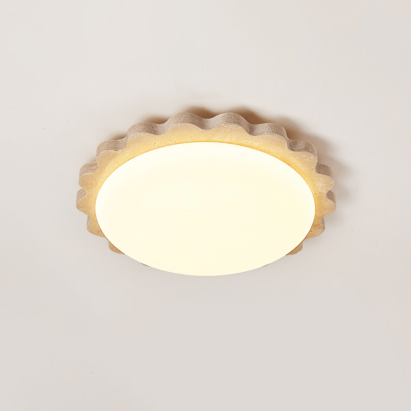Crestwood Travertine Scallop Edge Ceiling Light