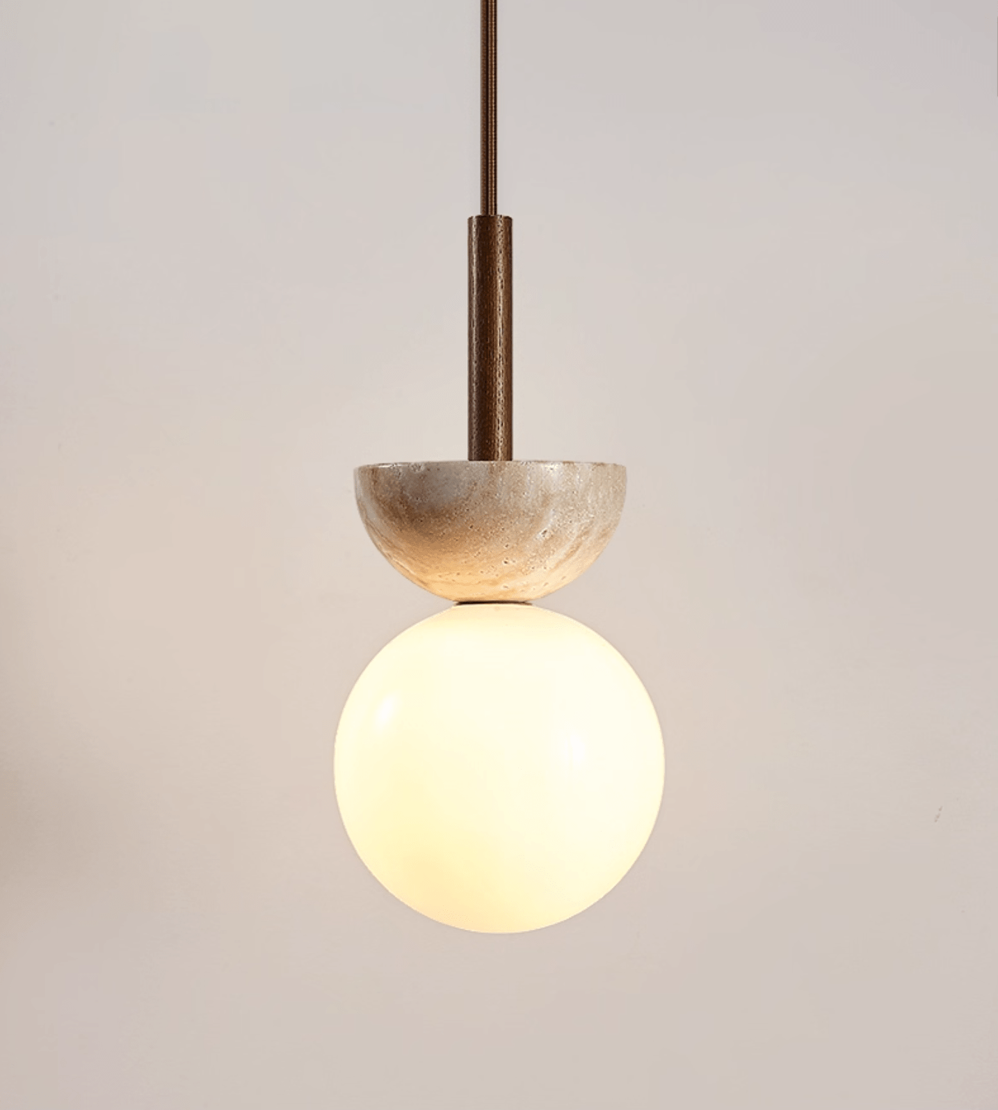 Calixen Travertine Half Duo Pendant Light