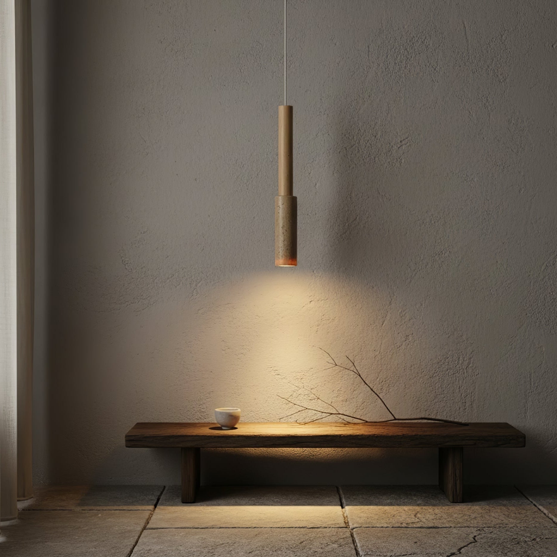 Mercer Travertine Stick Pendant Light