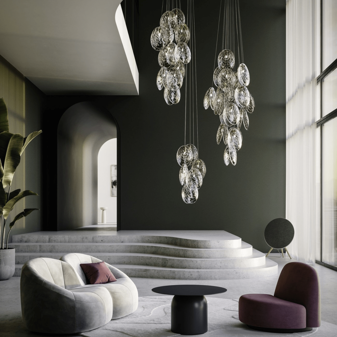 Thalassic Shell Architectural Cluster Chandelier