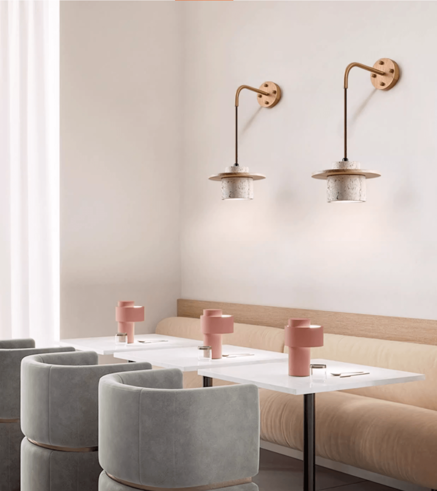 Neririse Cylindrical Stone Sconce