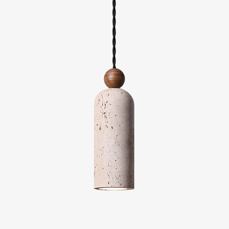 Cylinder Wood Bead Pendant Light