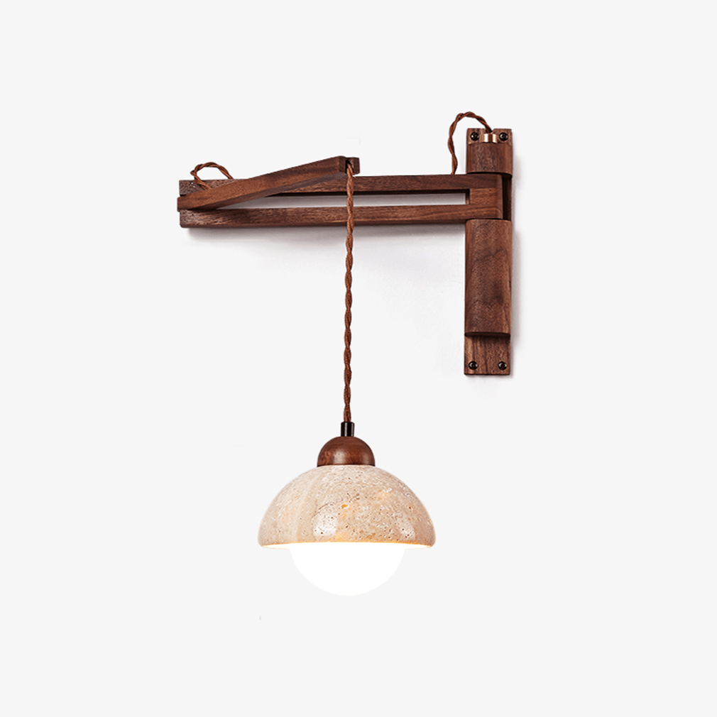 Arboren Adjustable Travertine Dome Wall Sconce