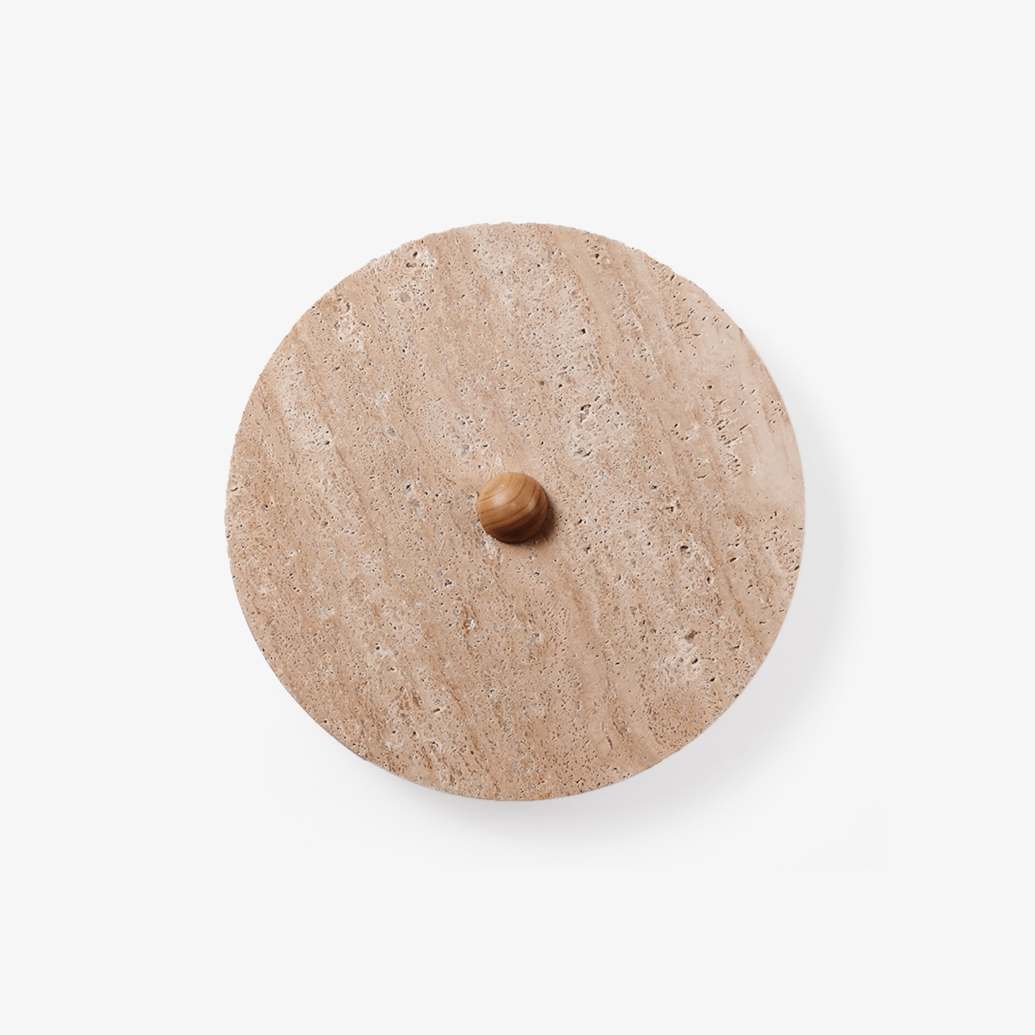 Valisine Round Travertine Disk Wall Lamp