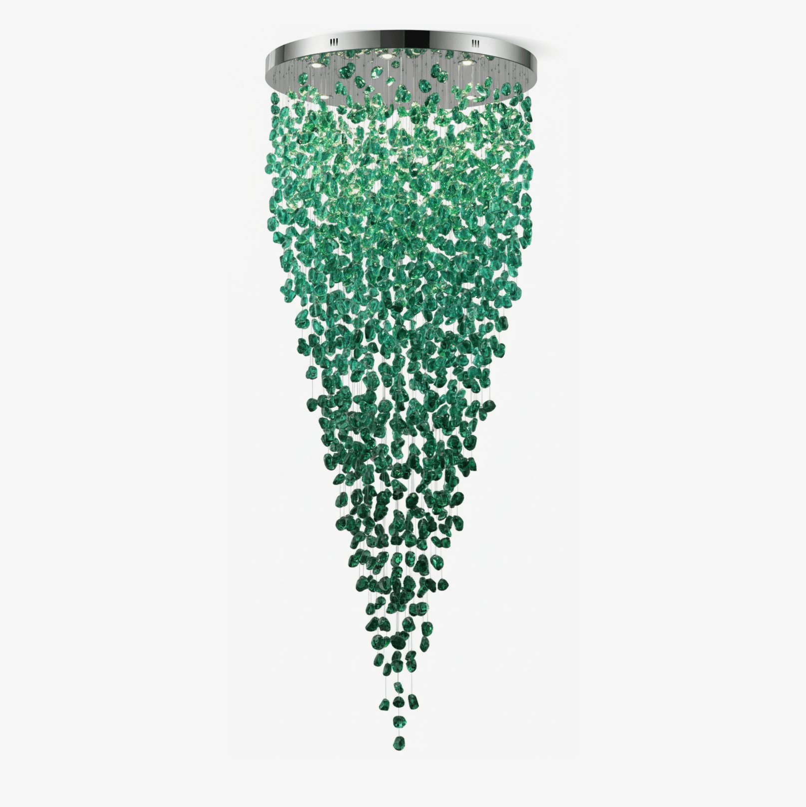Polychrome Mineral Quartz Cascade Chandelier