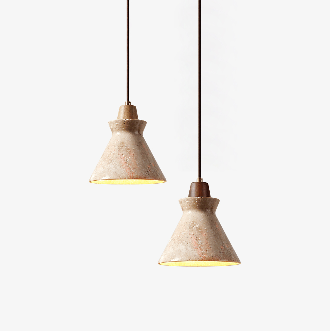Ember Travertine Cone Pendant Lamp