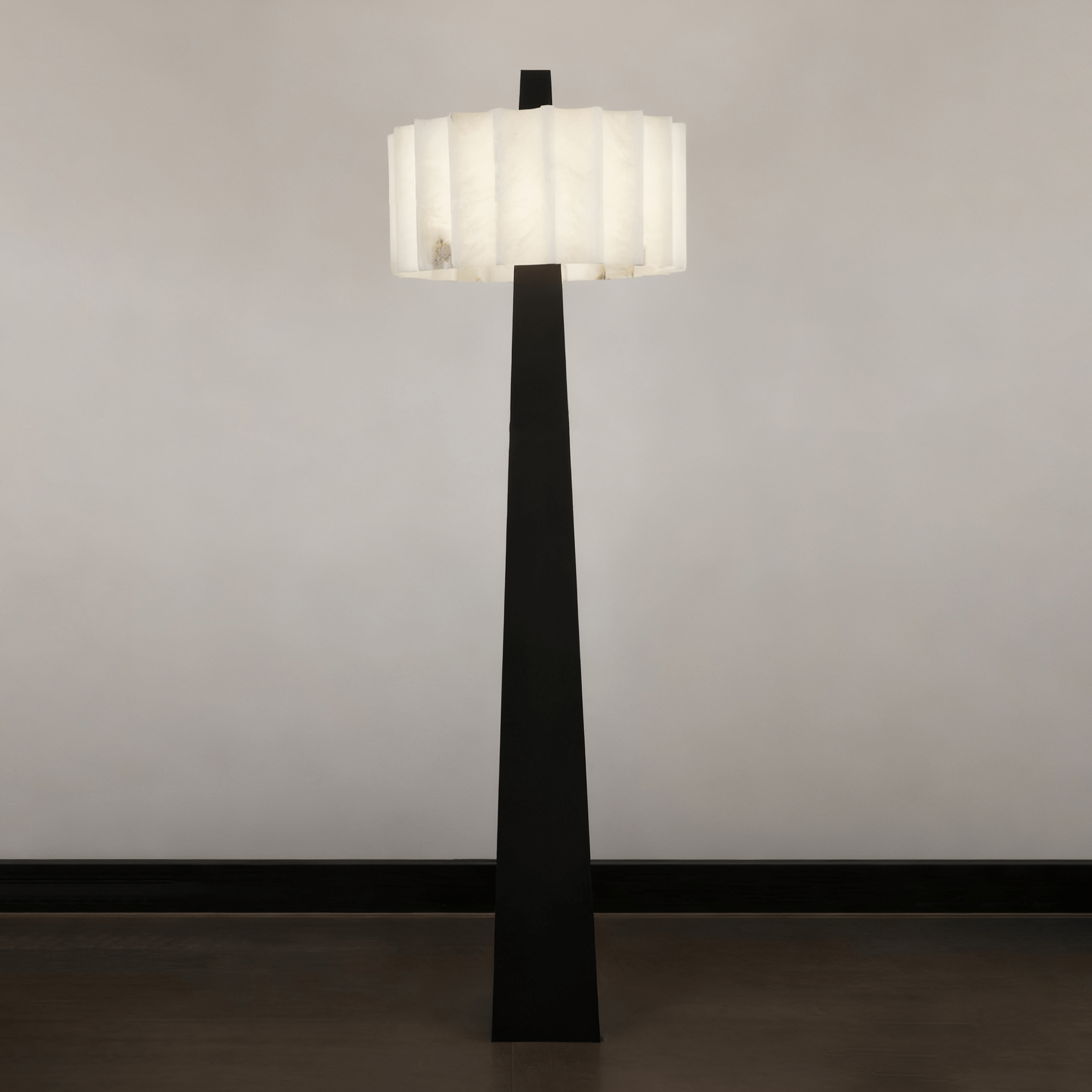 Nivalena Alabaster Pleat Floor Lamp