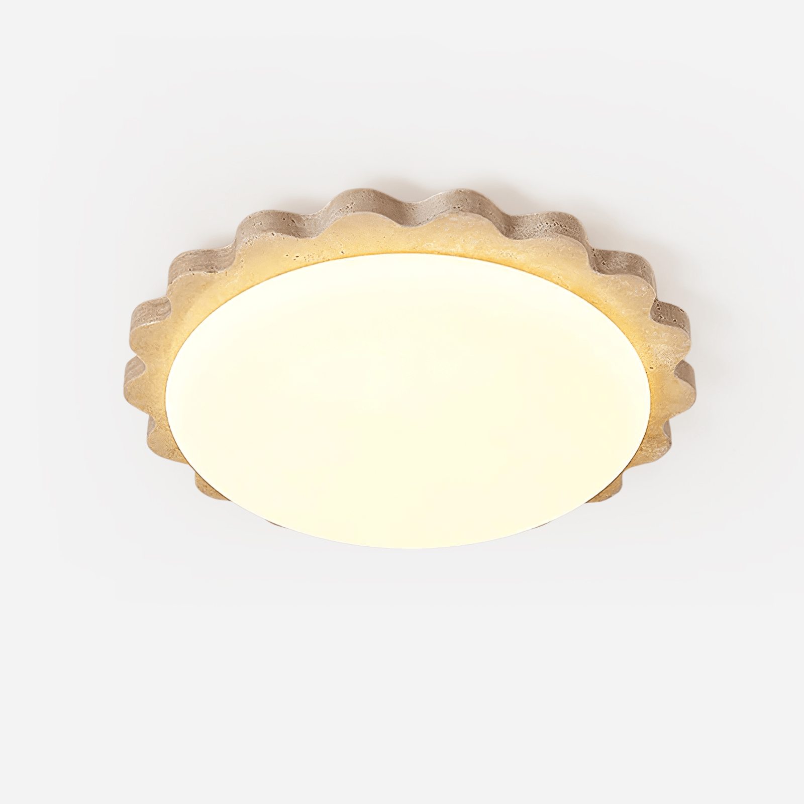 Crestwood Travertine Scallop Edge Ceiling Light