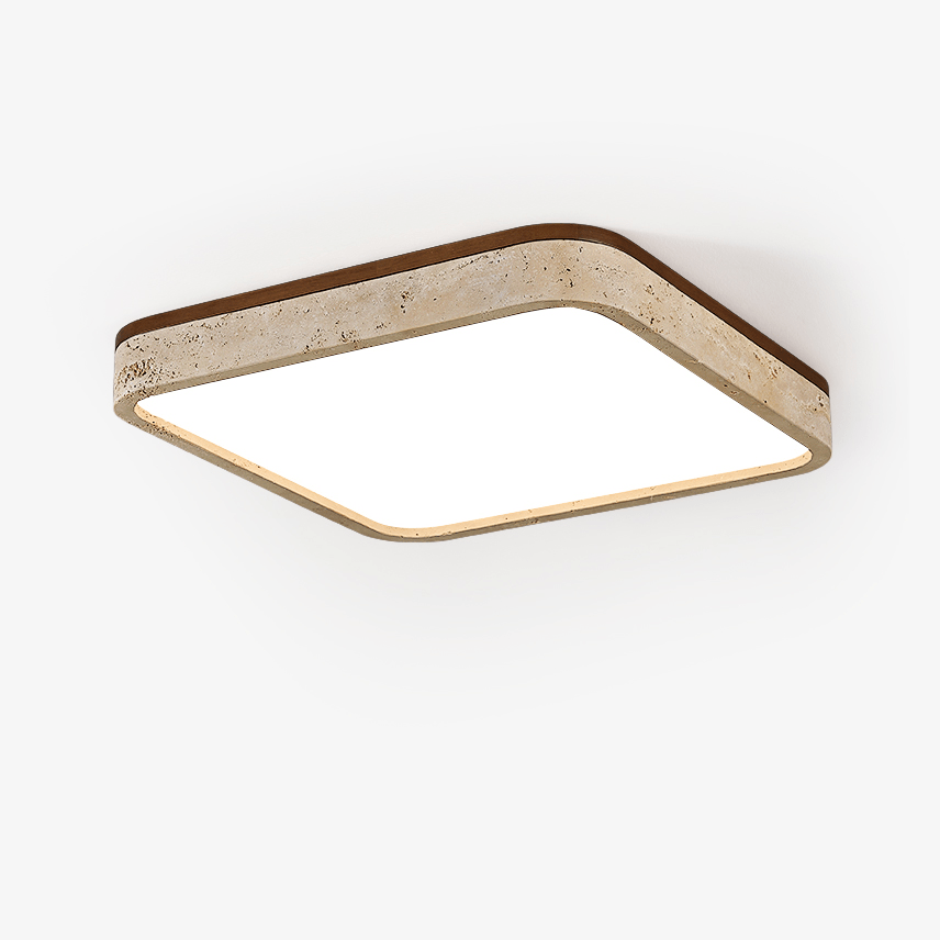 Calden Rounded Square Travertine Ceiling Lamp