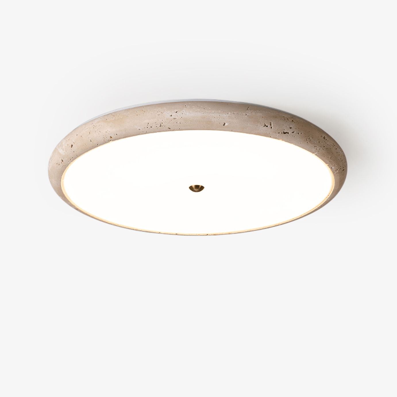 Taveria Travertine Halo Ceiling Light