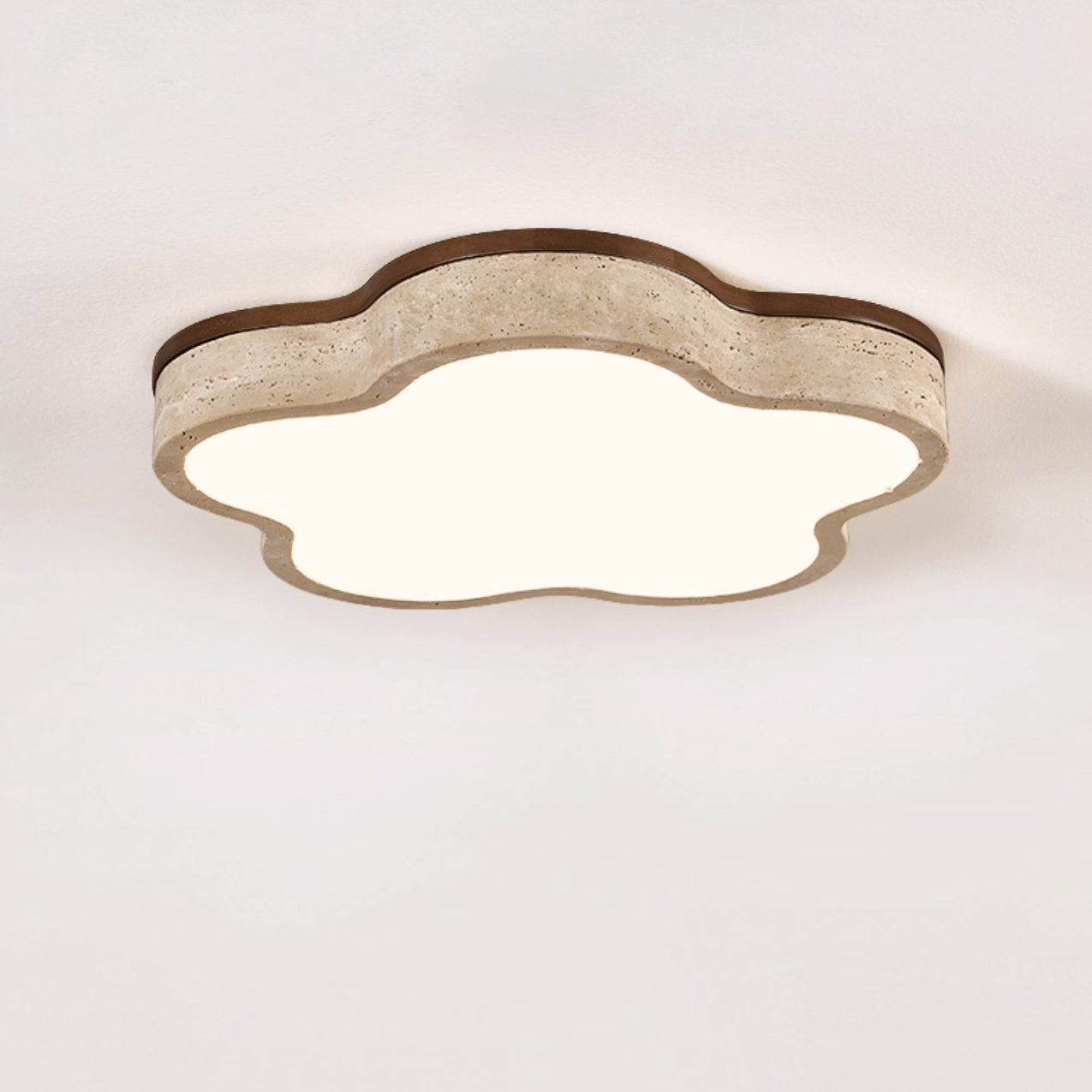Yuki Marshmallow Five-Petal Cloudline Yellow Travertine Ceiling Lamp