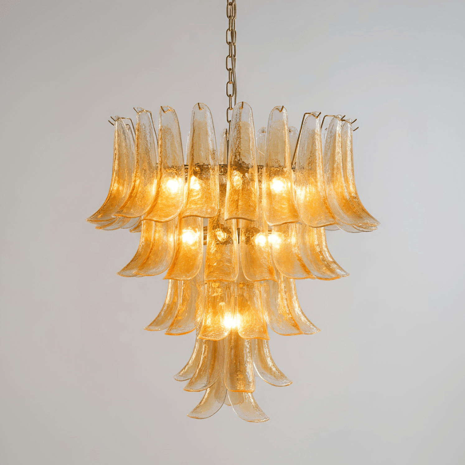 Maelric Amber Glass Petals Chandelier