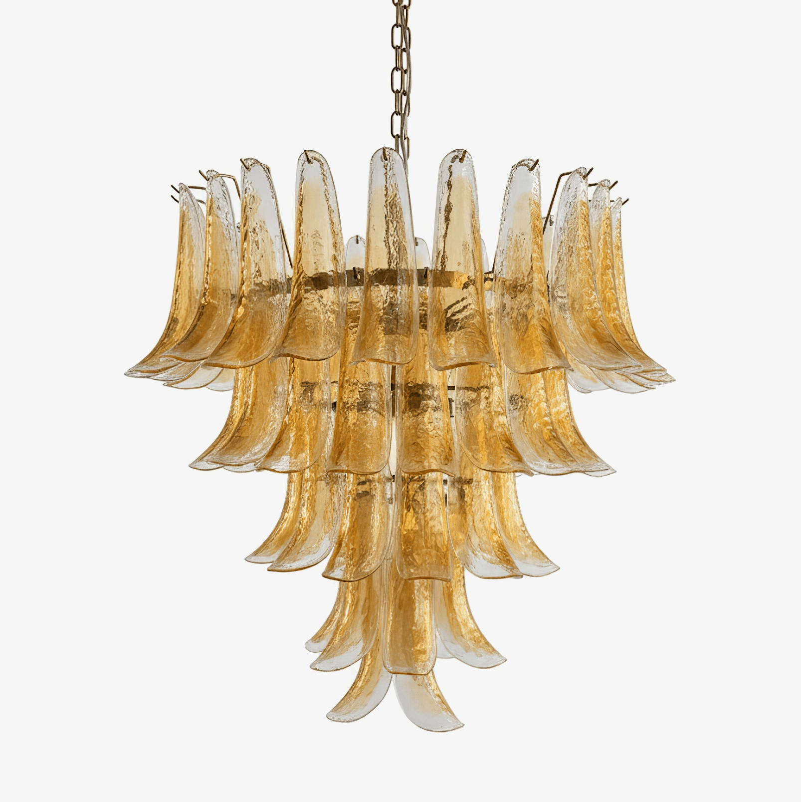 Maelric Amber Glass Petals Chandelier