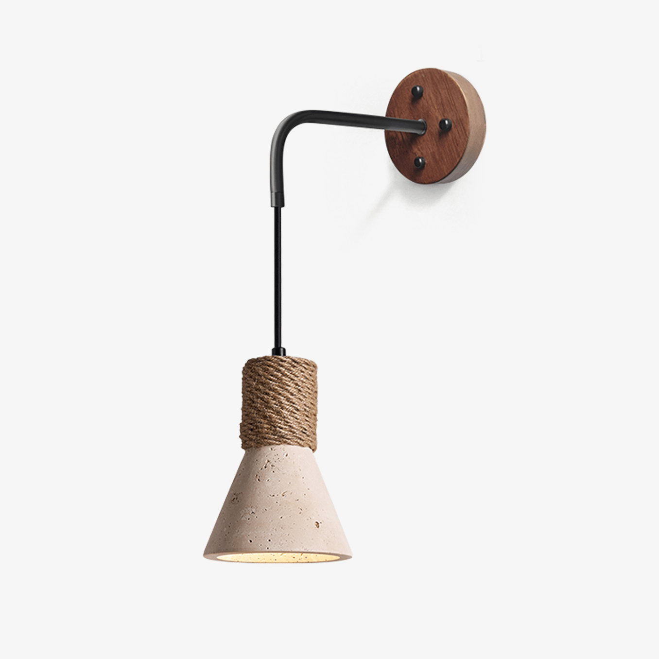 Litz Vintage Yellow Travertine Rope Wall Lamp