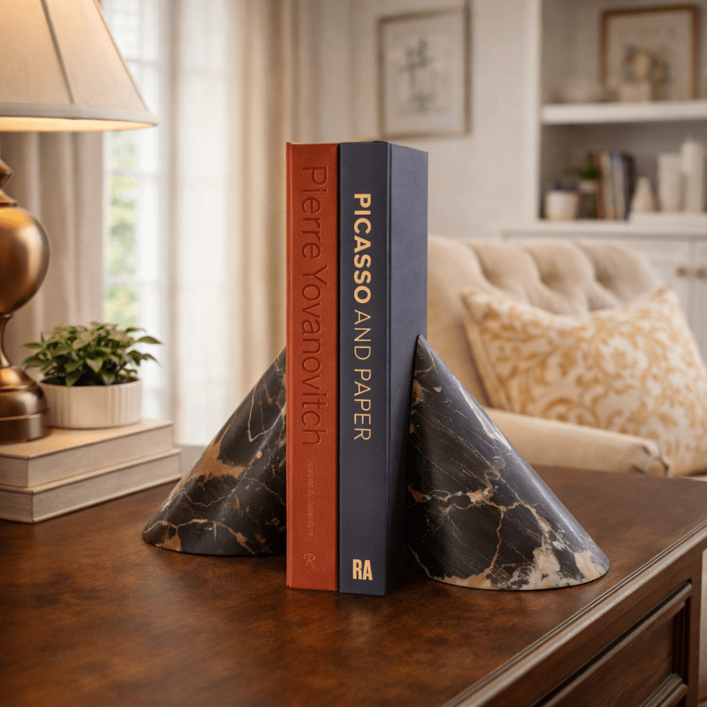 Bastion Sculpted Marble Bookends