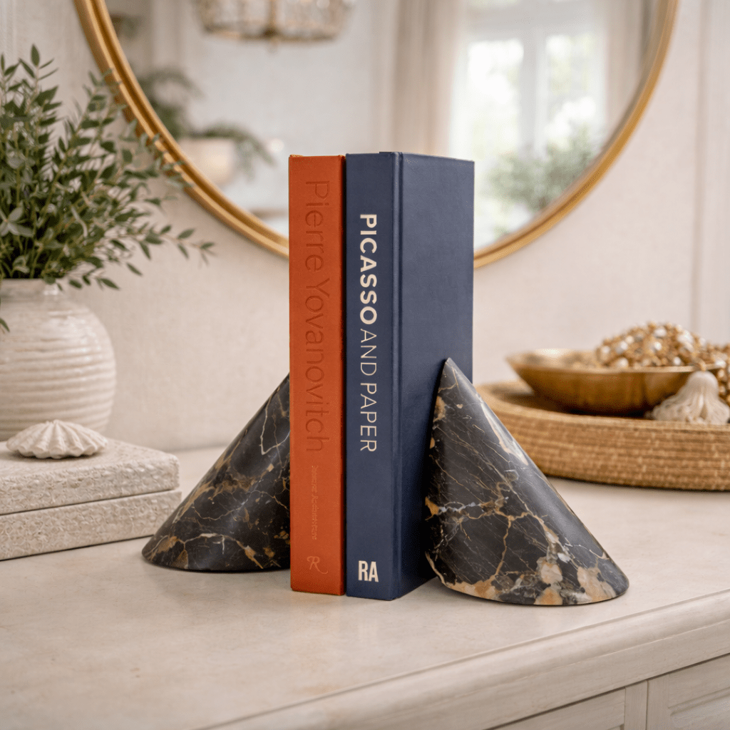 Bastion Sculpted Marble Bookends