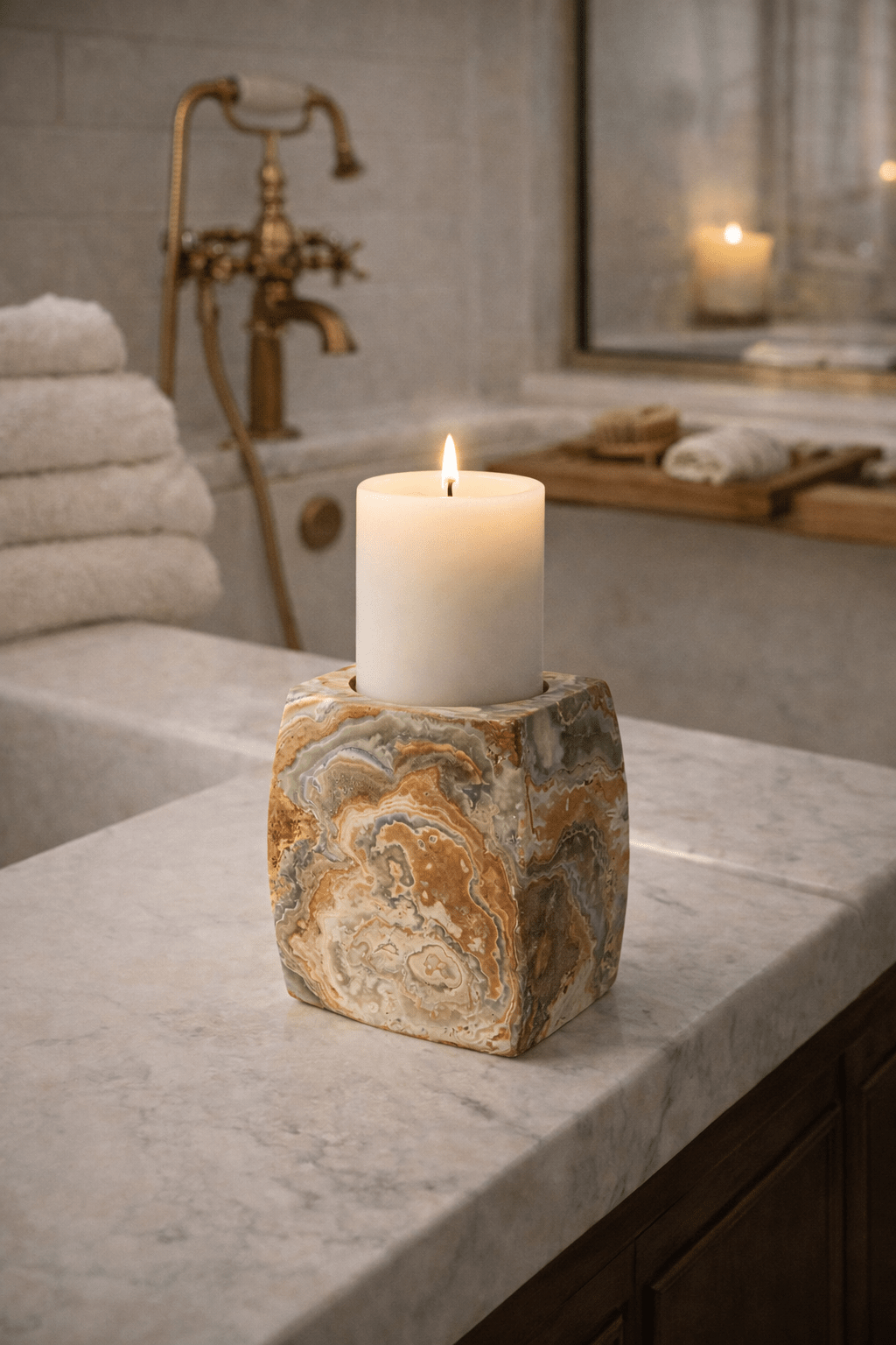 Orson Onyx Candle Holder