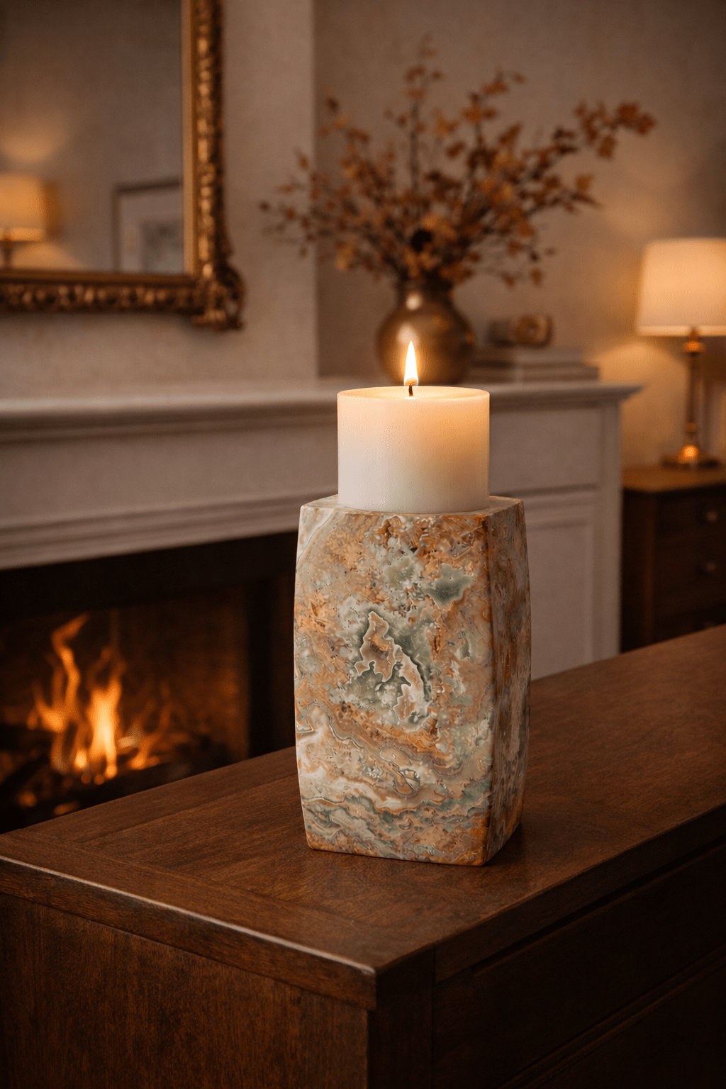 Orson Onyx Candle Holder