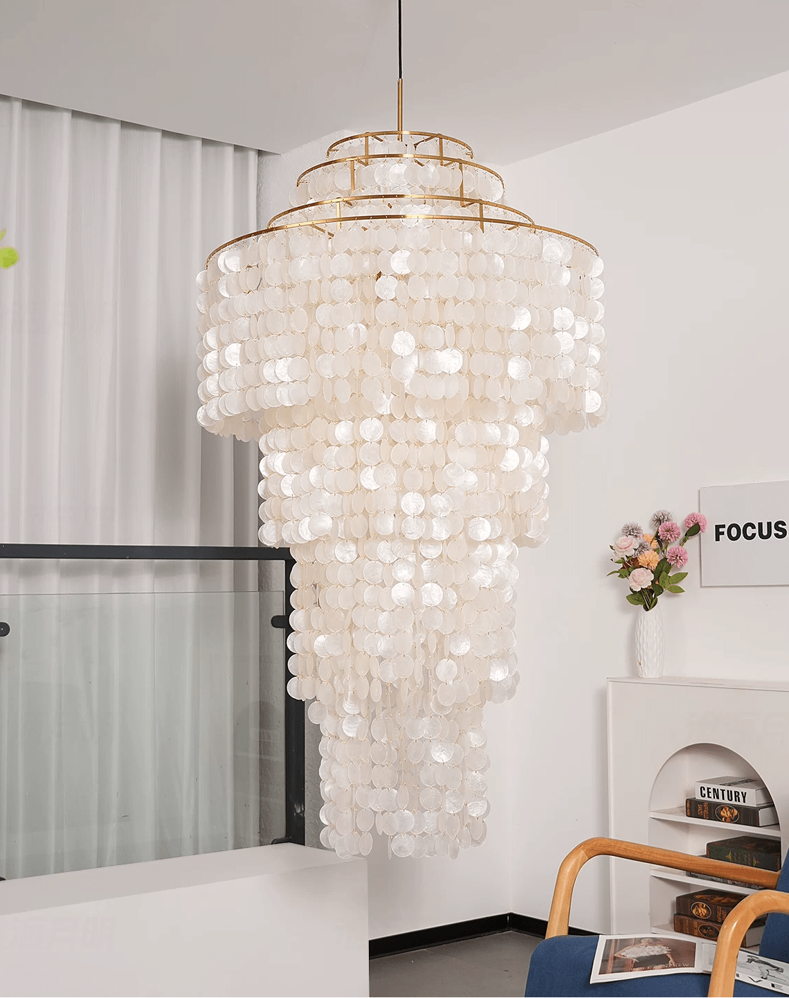 Eloryra Cascading Shell Chandelier