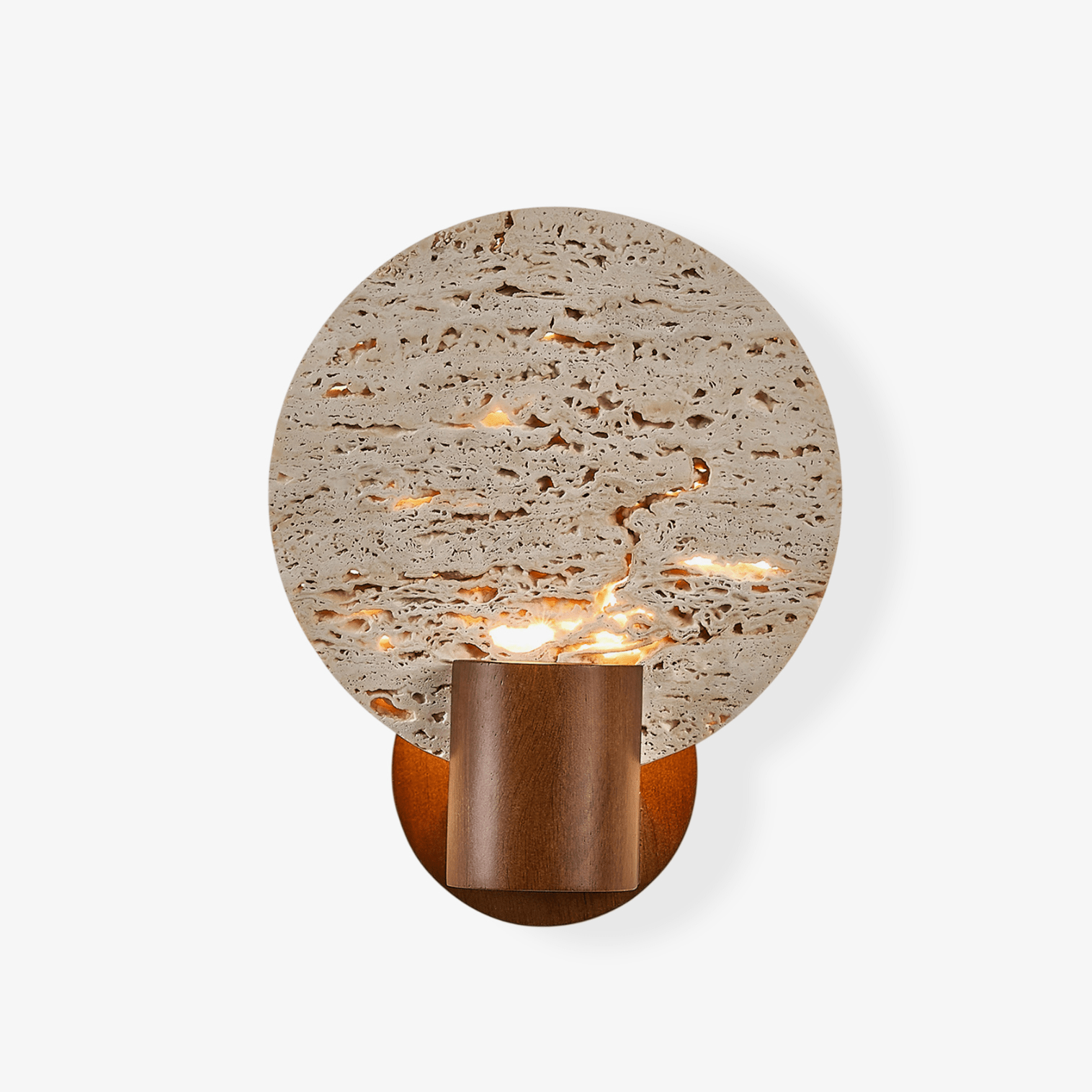 Taveiella Travertine Round Wall Light