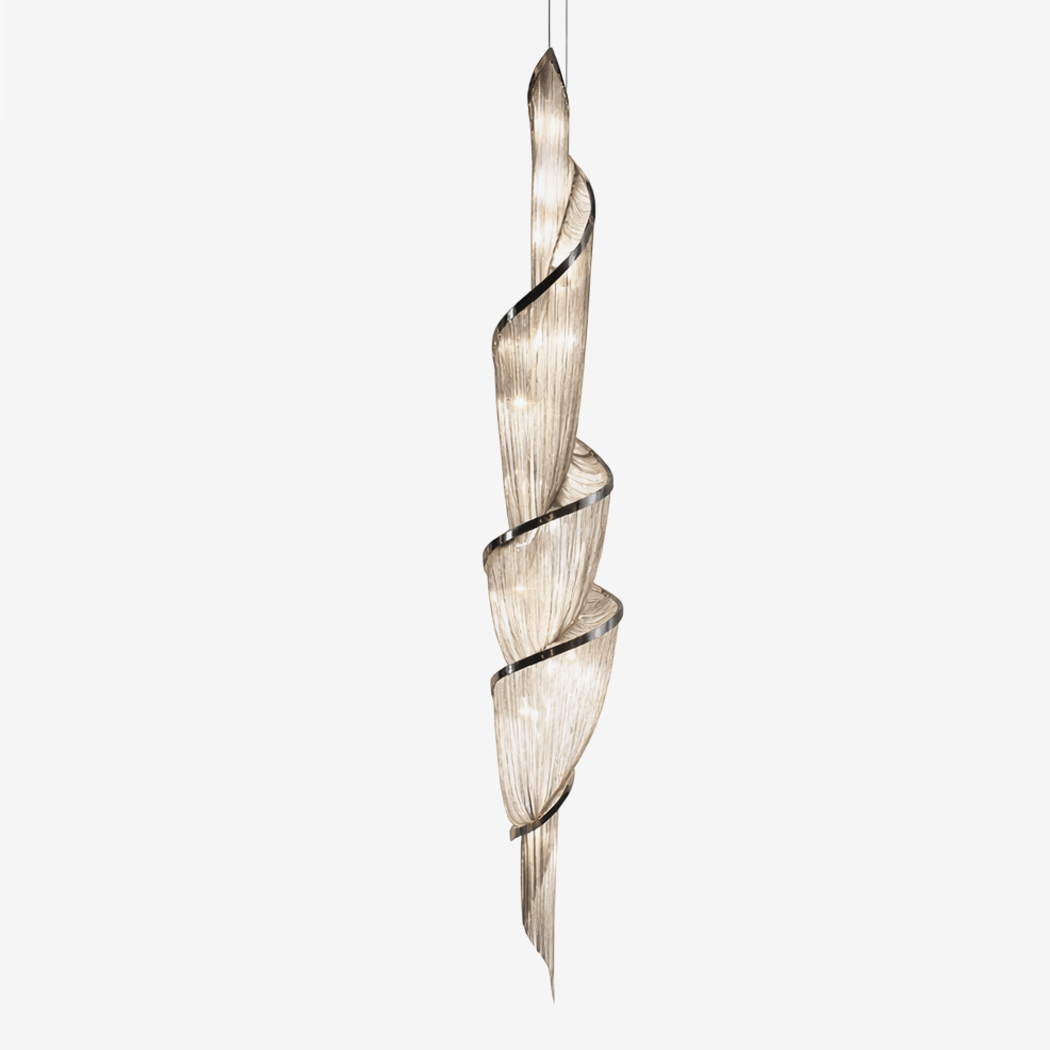 Renoian Spiral Chain Chandelier