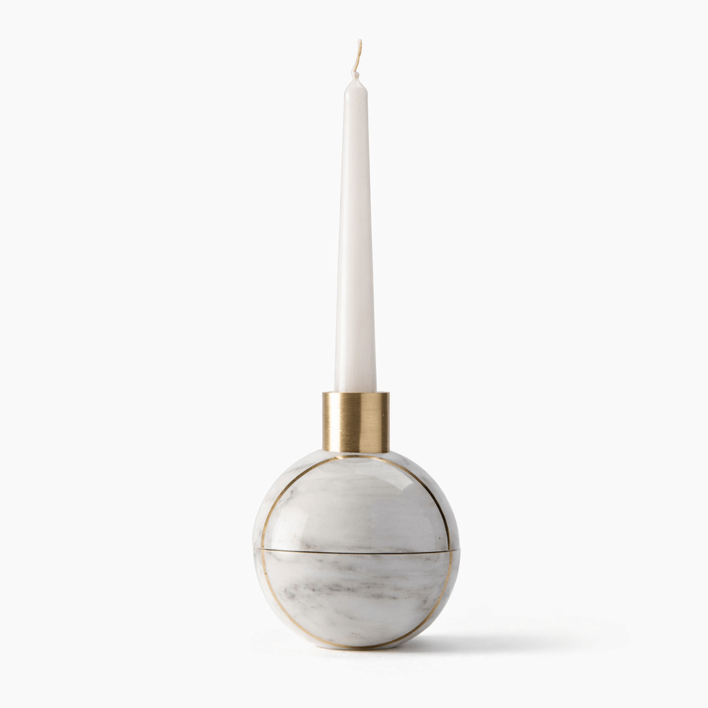 Axis Sphere Marble Candle Holder