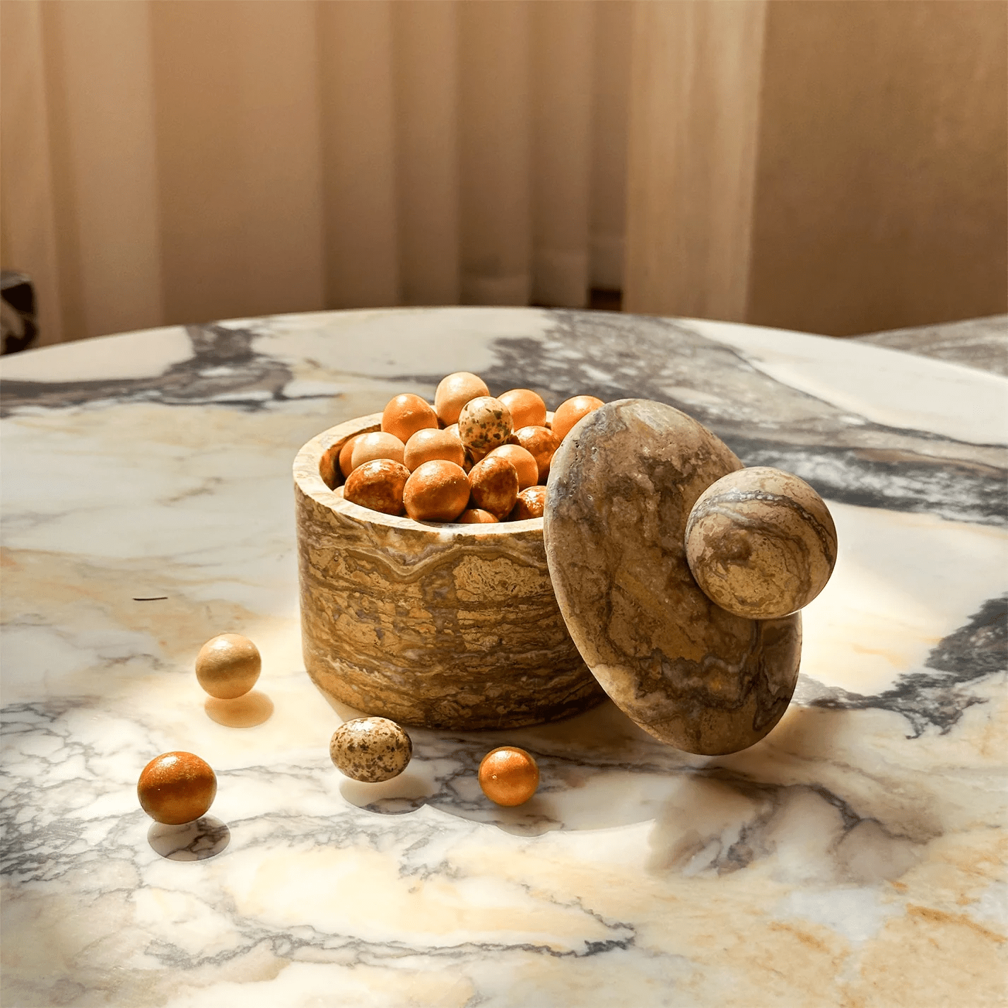 Strata Sphere Stone Box