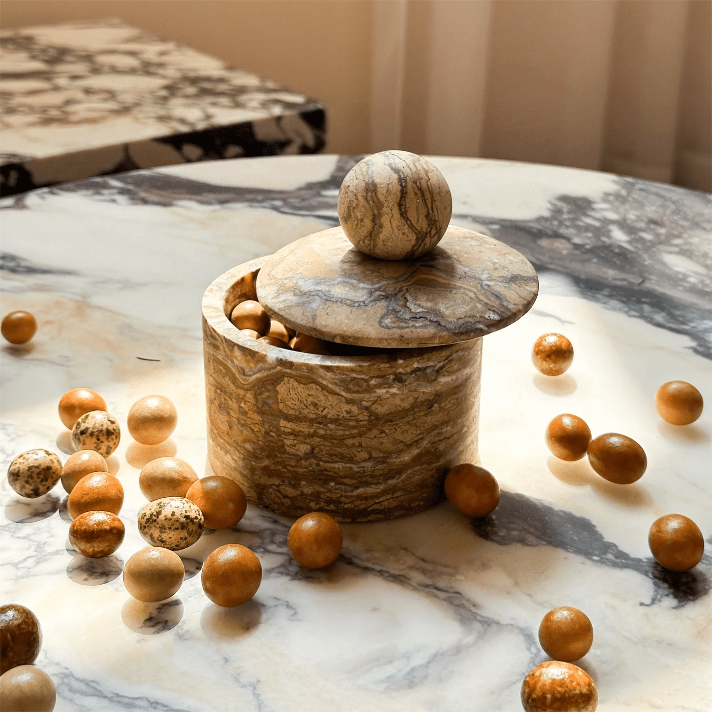 Strata Sphere Stone Box