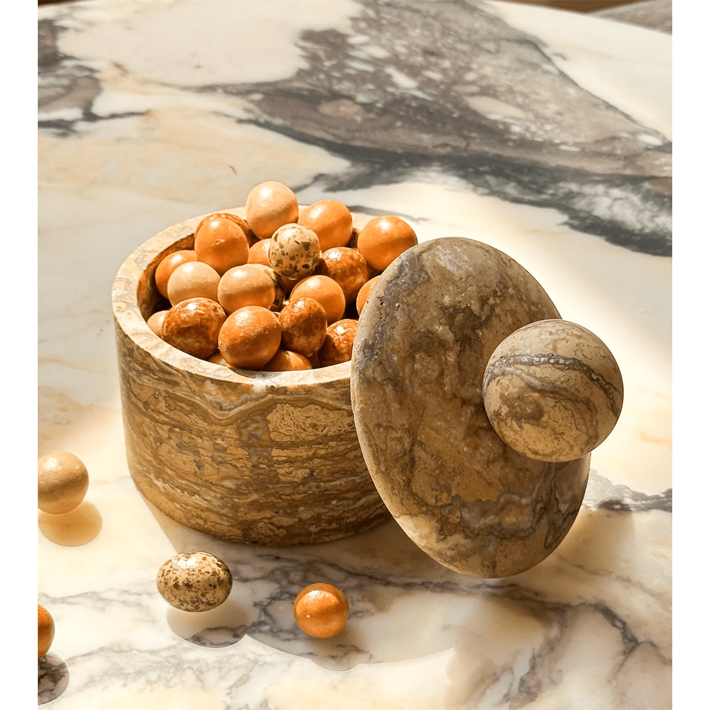 Strata Sphere Stone Box