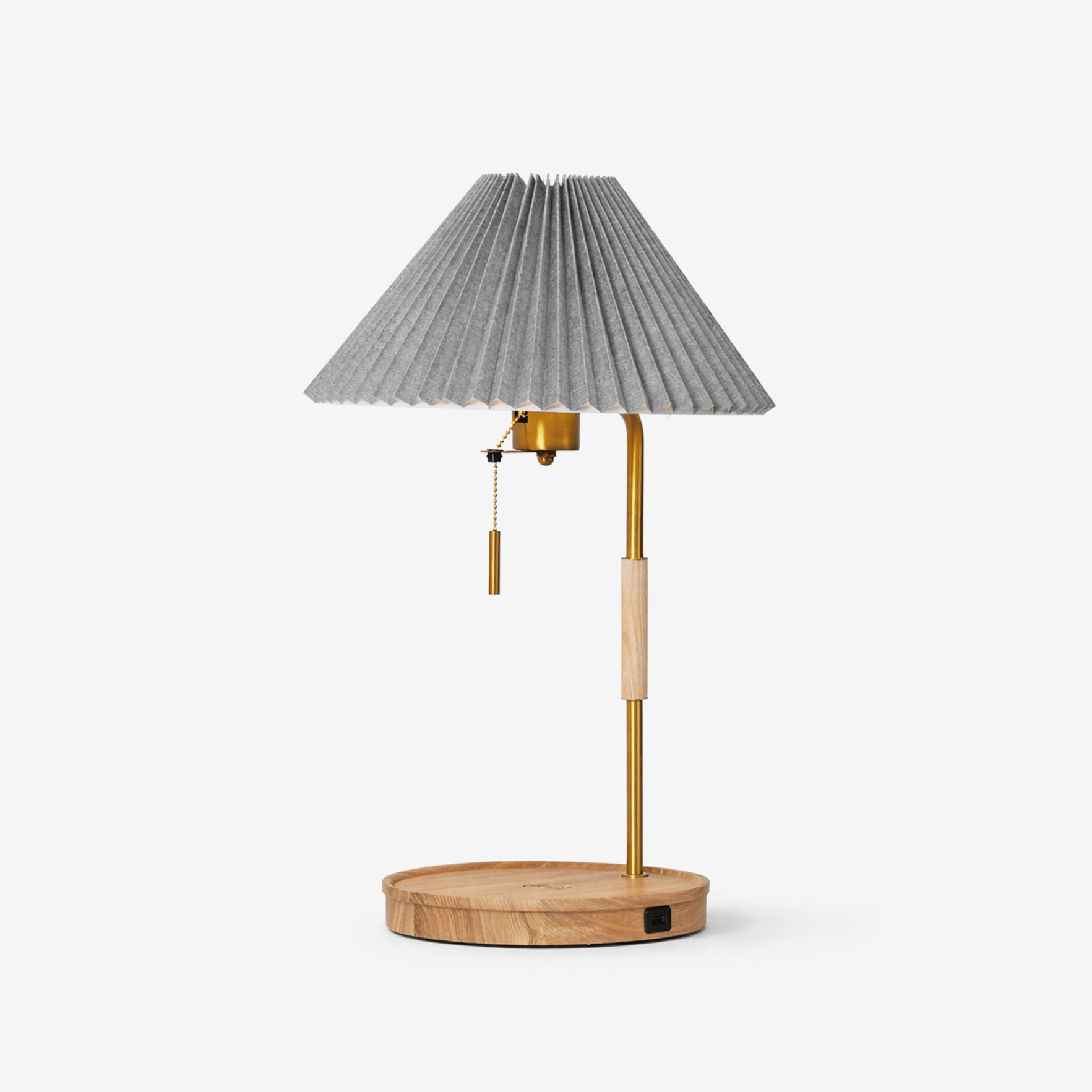 Sylivette Brim Retro Pleated Wood Table Lamp