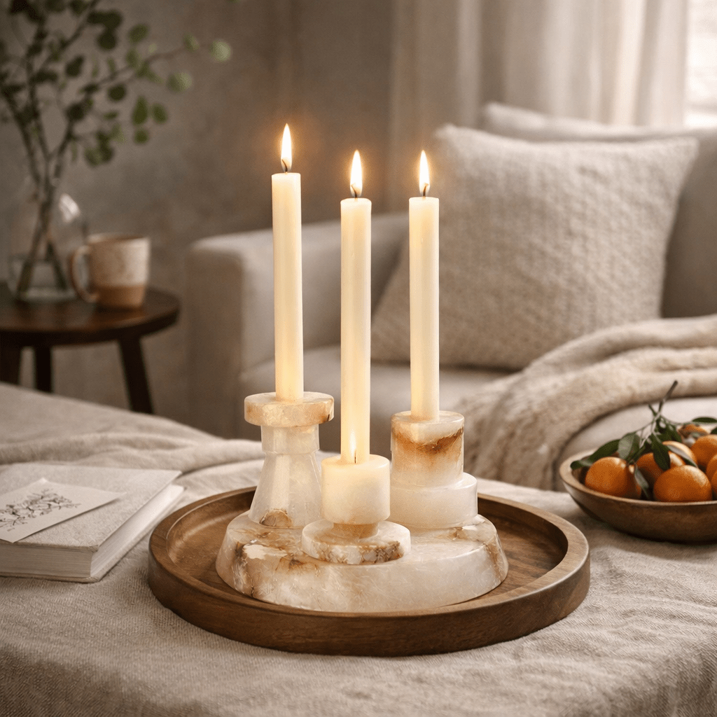 Vesperin Marble Candle Holder