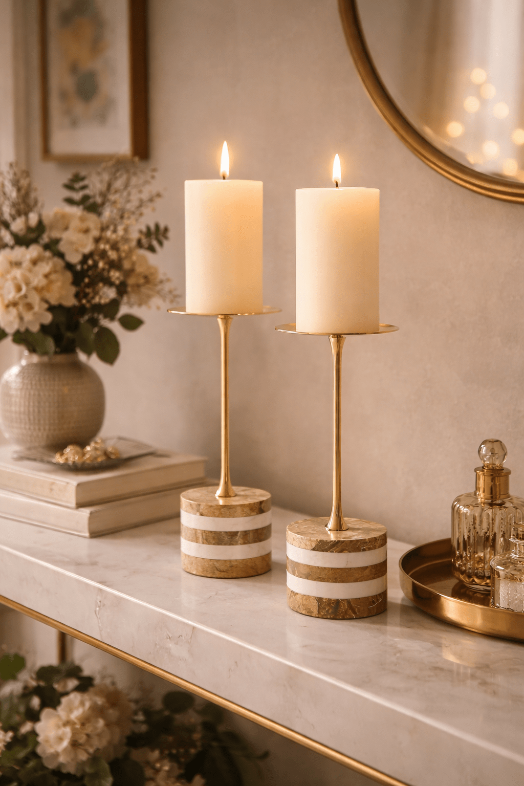 Nerinaya Marble Candle Holder