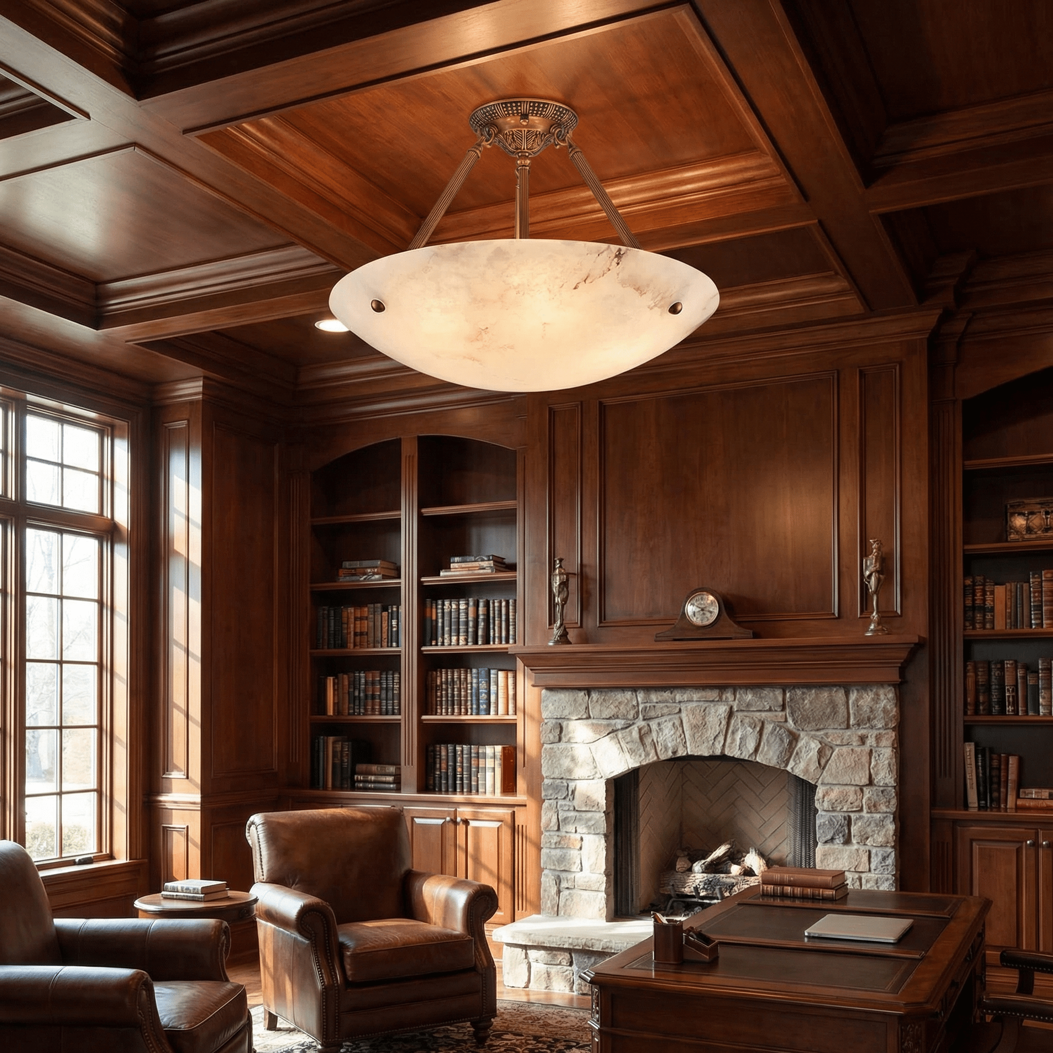 Belvarien Alabaster Ceiling Light