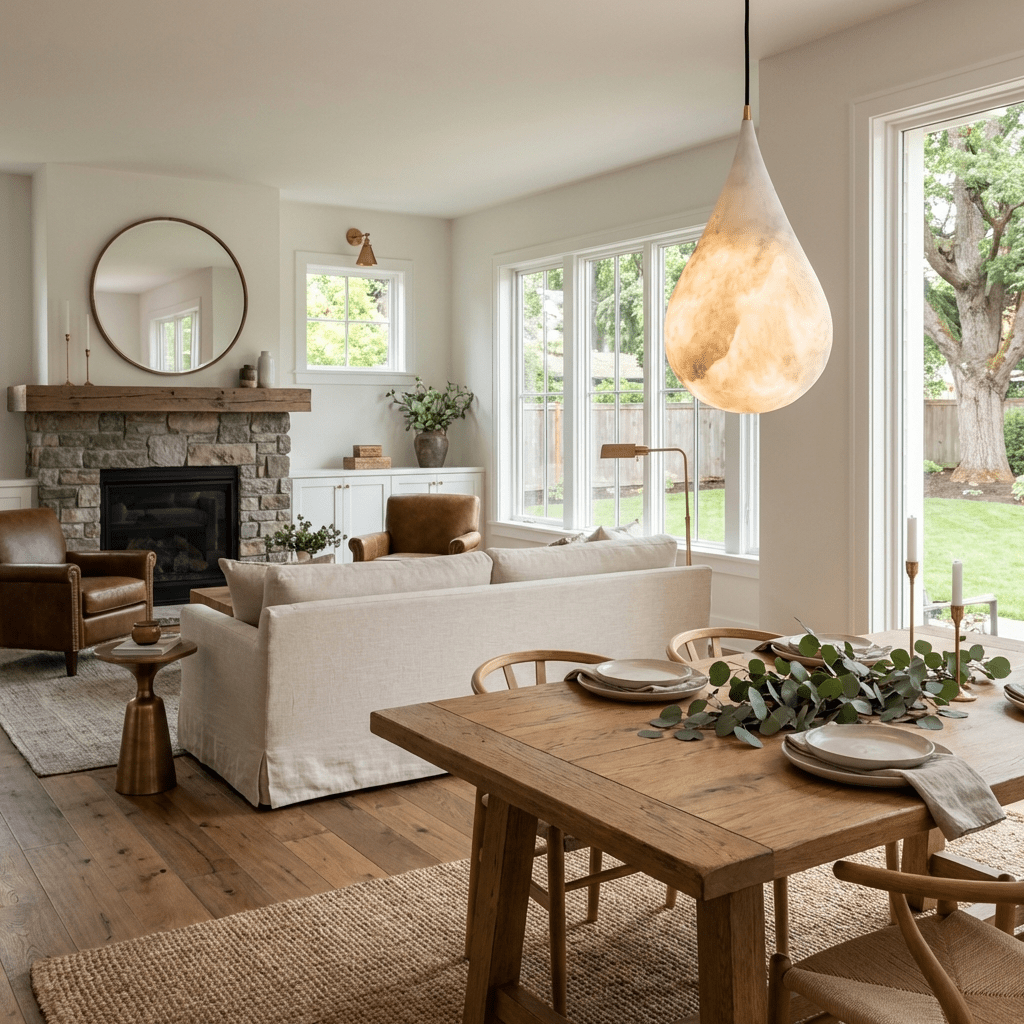 Avenith Alabaster Raindrop Pendant Light