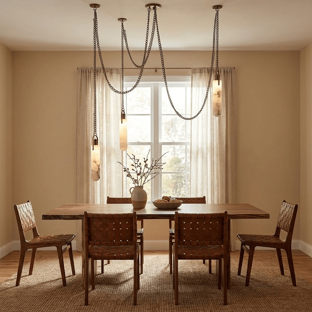 Alabaster Cylinder Cluster Chandelier
