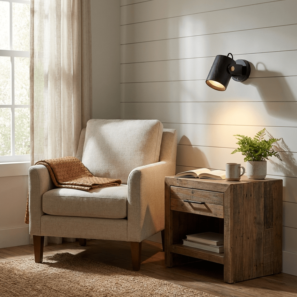 Rinenette Wood Wall Spotlight