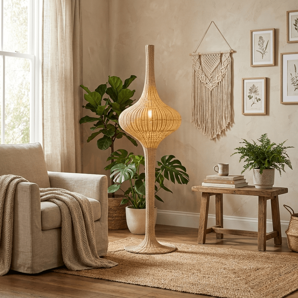 Onion Rattan Floor Lamp