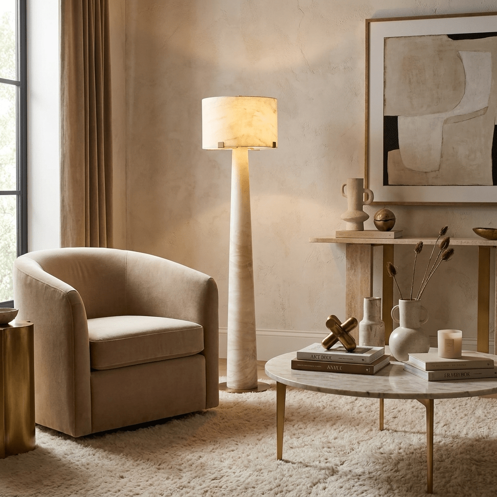 Nivaline Alabaster Floor Lamp