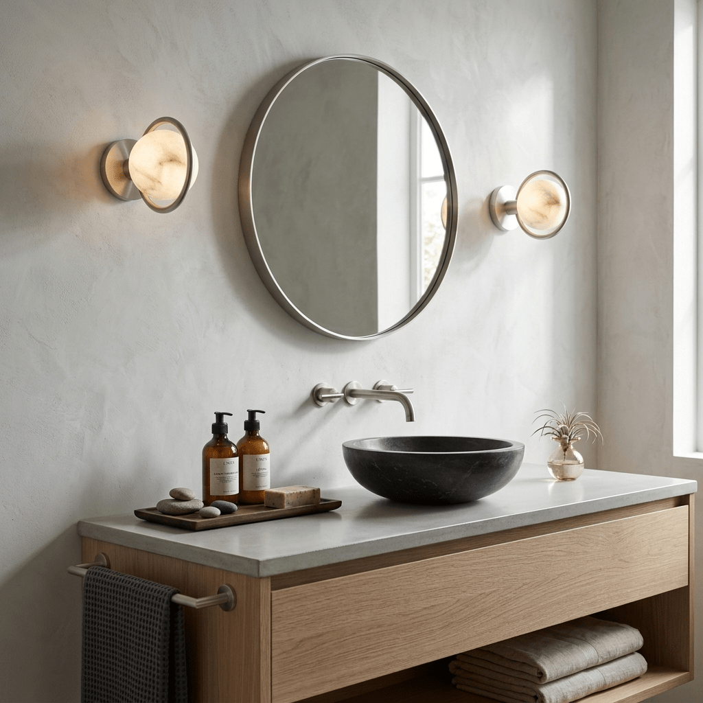 Alberira Ring Alabaster Wall Lamp