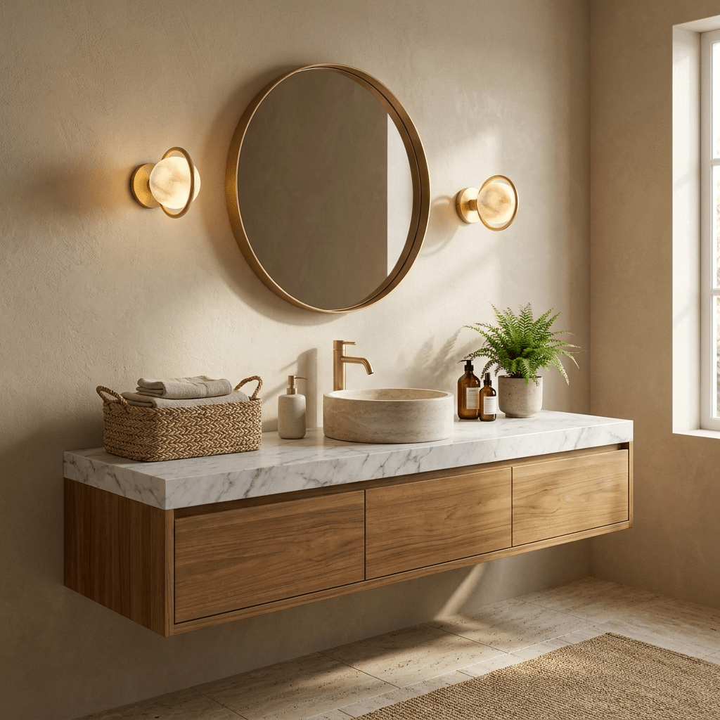 Alberira Ring Alabaster Wall Lamp