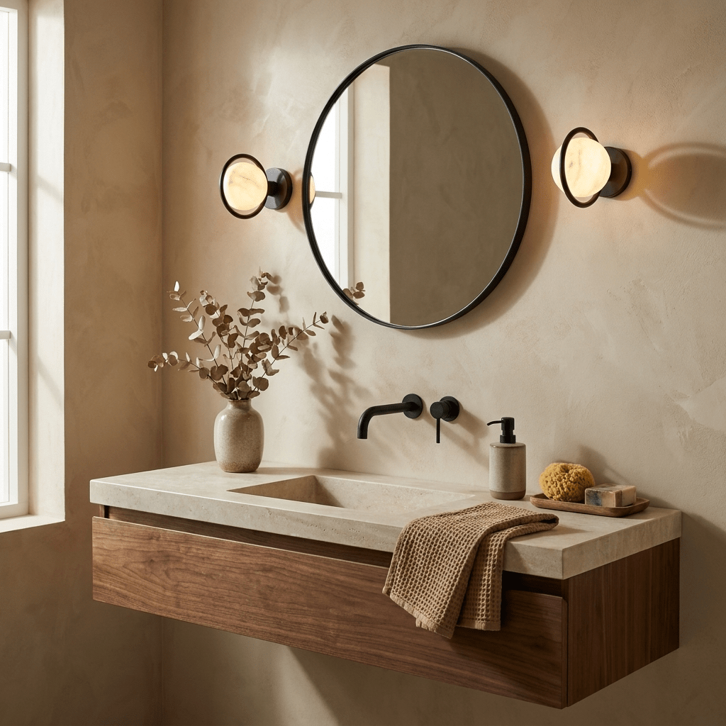 Alberira Ring Alabaster Wall Lamp