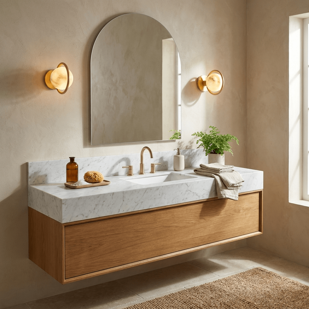 Alberira Ring Alabaster Wall Lamp