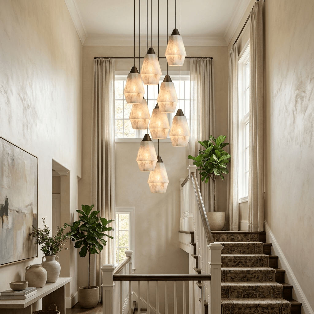 Aurevin Alabaster Cluster Chandelier