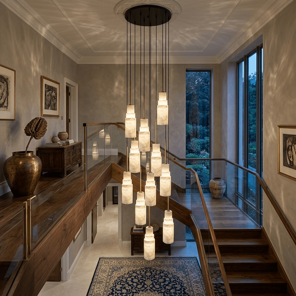 Eirelira Alabaster Cluster Chandelier