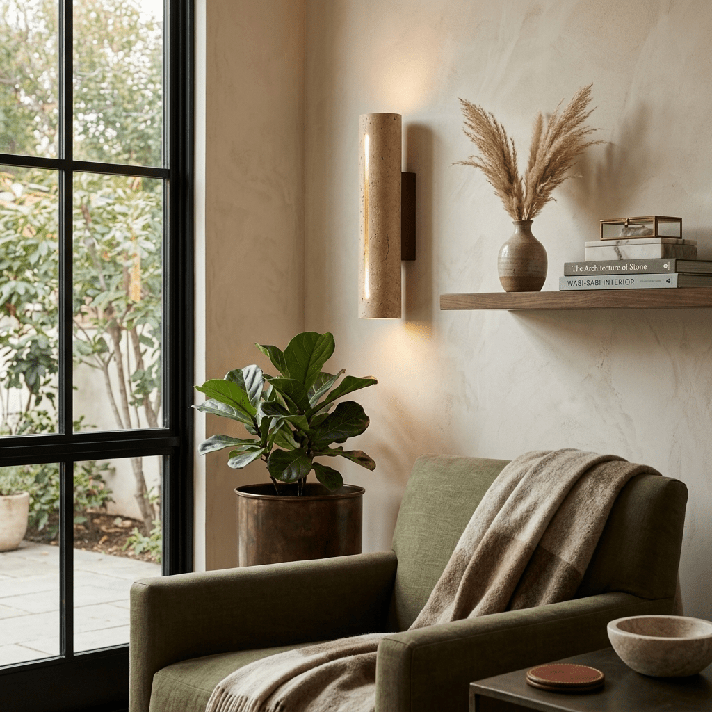 Orvane Travertine Wall Sconce