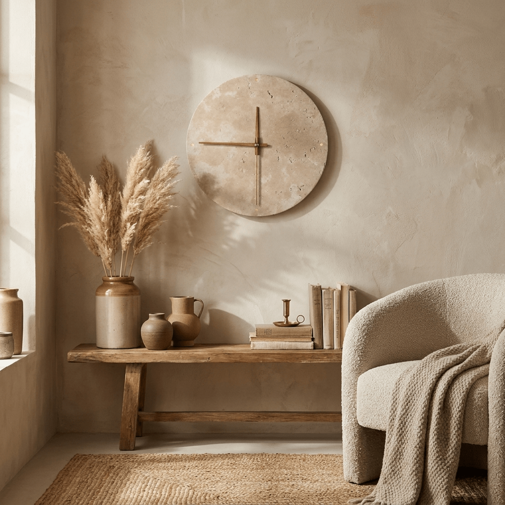 Dial Travertine Sconce