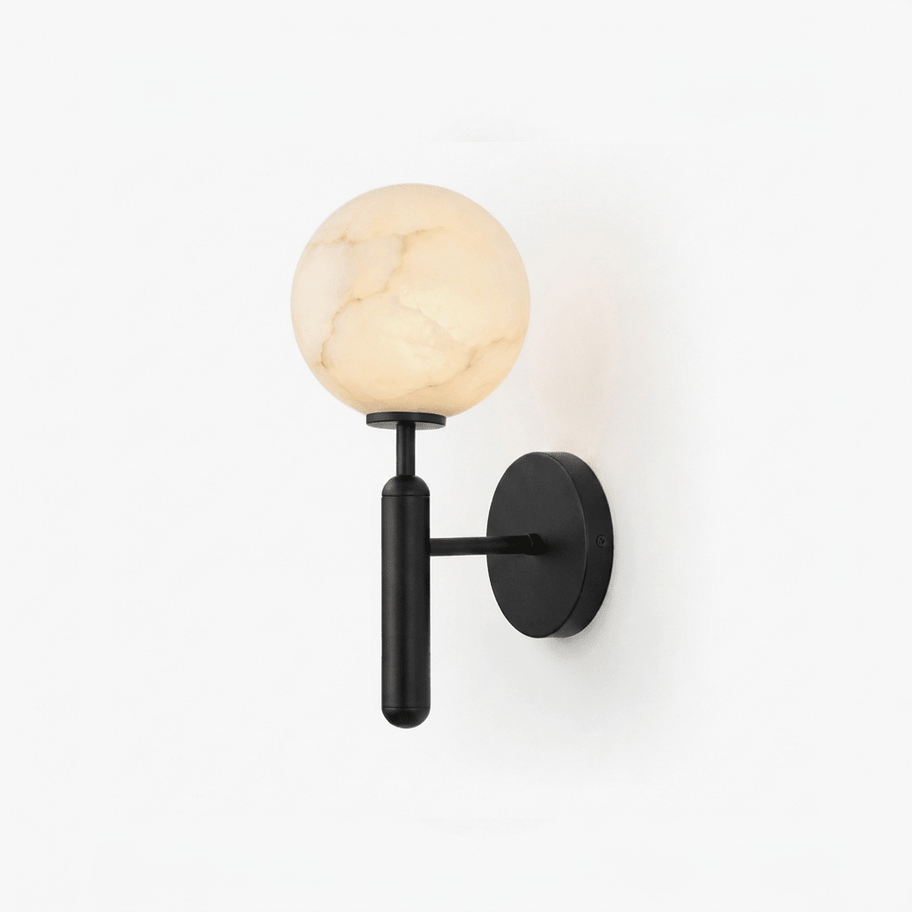 Globe Alabaster Wall Sconce